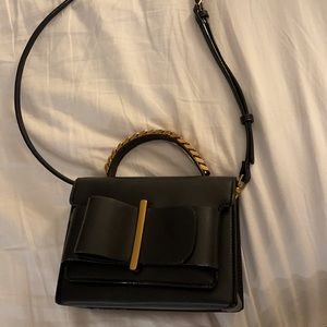 Charles & Keith Black Chain Crossbody Hand Bag